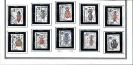 FRANCE ,FRANKREICH , 1982 - 1983,  MI 106 - 115, YT 103-112  SERIE TAXES , KÄFER ,OBLITERES, GESTEMPELT - 1960-.... Afgestempeld