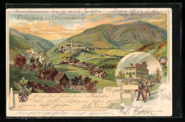 Lithographie Oberwiesenthal, Gasthaus Auf Dem Fichtelberg, Totalansicht  - Oberwiesenthal