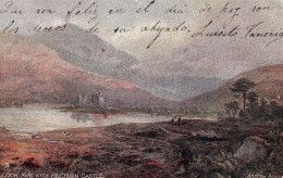 Loch Awe With Lilchurn Castle Scotland Romantic View Andrew Blair Tuck & Sons Oilette - Châteaux