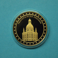 Medaille Frauenkirche Dresden, CuNi 24 Karat Vergoldet PP (WK025 - Ohne Zuordnung