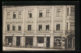 Foto-AK Neuruppin, Bekleidungsgeschäft W. Bösel, Friedrich-Wilhelm-Strasse, Ca. 1910  - Neuruppin