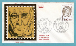 FDC France 1976 -  Max Jacob - Poète Et Romancier - YT 1881 - 29 Quimper (soie) - 1970-1979