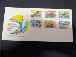 1-5-2024 (3 Z 32) FDC Tokelau - 1983 - Transport (some Light Rust) - Tokelau