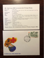 THAILAND FDC COVER OVERPRINTED STAMP 1987 YEAR RED CROSS HEALTH MEDICINE STAMPS - Thailand