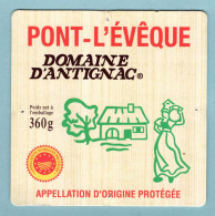 Fromage - étiquette Cartonnée Pont L'évêque Domaine D'Antignac - Occasion - Käse