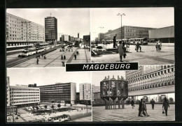 AK Magdeburg, Karl-Marx-Strasse - Centrum-Warenhaus, Ratswaageplatz, Glasbetonplastik Am Warenhaus  - Sonstige & Ohne Zuordnung