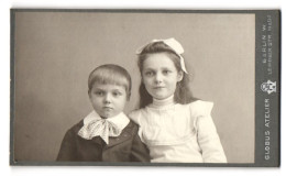 Fotografie Atelier Globus, Berlin, Leipziger Str. 132 /37, Portrait Niedliches Kinderpaar In Eleganter Kleidung  - Personnes Anonymes