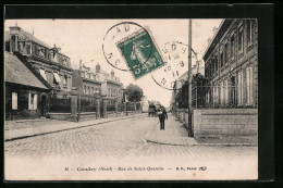 CPA Caudry, Rue De Saint-Quentin  - Caudry