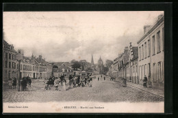 CPA Bergues, Marché Aux Bestiaux  - Bergues