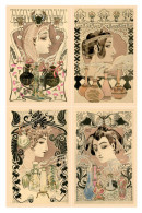 RARE GASTON.NOURY SERIE DE 10 CARTES FEMME ART NOUVEAU  TRES BELLE ANIMATION 9X14  RÉIMPRESSION DE CARTES ANCIENNES - Otros & Sin Clasificación