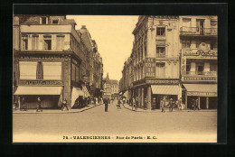 CPA Valenciennes, Rue De Paris, A La Ville De Paris, Au Coin De Rue  - Valenciennes