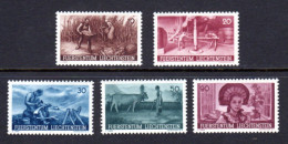 LIECHTENSTEIN 1941 - Yvert N° 167/171 - NEUFS ** LUXE / MNH - Timbres De Propagande Pour L'agriculture, TB - Ungebraucht