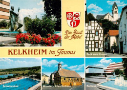 73942257 Kelkheim Rathaus Brunnen Blick Zum Kloster Freibad Rathaus Muenster Alt - Kelkheim