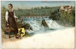 Schaffhausermädchen Am Rheinfall - Litho - Neuhausen Am Rheinfall