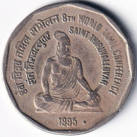 INDIA COIN LOT 126, 2 RUPEES 1995, SAINT TIRUVALLUVAR, BOMBAY MINT, XF, SCARE - Inde