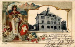 Flawil - Post Und Gemeindehaus - Litho - Flawil