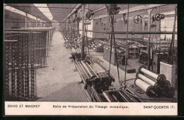 CPA Saint-Quentin, David Et Maigret, Salle De Préparation Du Tiassage Mécanique  - Saint Quentin