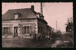 CPA Bucy, Route De Laon, Café-Restaurant V. Gaudry  - Laon