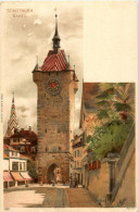 Baden - Stadtturm - Litho - Baden