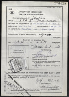 Belgium Parcel Stamp Sc. Q407 On Document C42 “Certificate For Obtaining A School Subscription” In Opwijk 25.08.83 - Dokumente & Fragmente