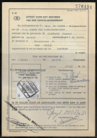 Belgium Parcel Stamp Sc. Q407 On Document C42 “Certificate For Obtaining A School Subscription” In Opwijk 25.08.83 - Documenti & Frammenti