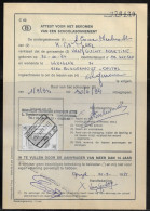 Belgium Parcel Stamp Sc. Q407 On Document C42 “Certificate For Obtaining A School Subscription” In Opwijk 25.08.83 - Documenten & Fragmenten