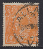 AUSTRALIA 1915 4d ORANGE KGV STAMP  PERF.14.1/4 X 14(COMB) 1st.WMK SG.22 VFU - Used Stamps