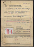 Belgium Parcel Stamp Sc. Q460 On Document C42 “Certificate For Obtaining A School Subscription” In Vichte 17.08.83 - Dokumente & Fragmente