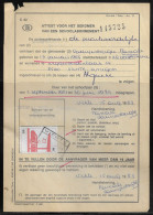 Belgium Parcel Stamp Sc. Q460 On Document C42 “Certificate For Obtaining A School Subscription” In Vichte 17.08.83 - Dokumente & Fragmente