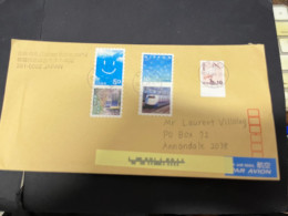 1-5-2024 (3 Z 34) Letter Posted From Japan To Australia In 2024 (1 Cover) With Railway + Bird Stamps - Cartas & Documentos