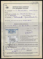 Belgium Parcel Stamp Sc. Q407 On Document C42 “Certificate For Obtaining A School Subscription” 24.08.83 - Documentos & Fragmentos