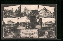 AK Klosterlausnitz, Rathaus, Bahnhof, Ernst-Agnesheim  - Bad Klosterlausnitz
