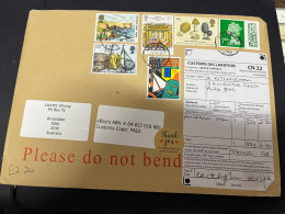 1-5-2024 (3 Z 34) Letter Posted From UK To Australia In 2024 (1 Large Thick Cover + 1 King C.) 23 X 16 Cm (with Label) - Storia Postale