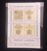 C) 1987, DENMARK SOUVENIR SHEET, OLD POSTAL DECREES - Lettres & Documents