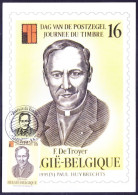 Belgium 1995 Maxi Card, Frans De Troyer, Clergyman, Philatelic Collector - 1991-2000