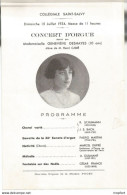 CC // Vintage // Old French Theater Program // Programme Feuillet SAINT-SALVY Concert D'ORGUE DESHAYES 1934 - Programmes