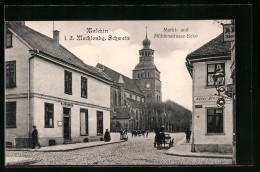 AK Malchin I. D. Meckl. Schweiz, Markt- Und Mühlenstrasse-Ecke  - Autres & Non Classés