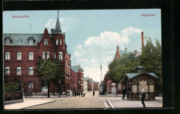 AK Neumünster, Ringstrasse Mit Kiosk Und Litfasssäule  - Neumuenster