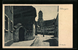 AK Ellwangen, Blick Die Strasse Entlang Auf Die Kirche  - Ellwangen