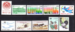 UNITED NATIONS UN GENEVA - 1985 COMPLETE YEAR SET (10V) AS PICTURED FINE MNH ** SG G129-G136, G138-G139 - Nuevos