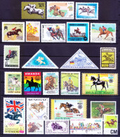 24 All Different MNH Horse Riding, Equestrianism, Sports, Olympics Stamps - Ippica