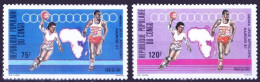 Congo Republic 1987 MNH 2v, Basketball, Sports, Athletes Athletics, Maps, Running - Basket-ball