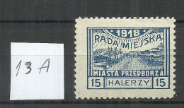 Poland Polen 1918 Przedborz Local Post Michel 13 A * - Neufs