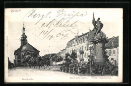 AK Rastatt, Stadtkirche, Hotel Gold. Kreuz Und Bernhardusbrunnen  - Rastatt
