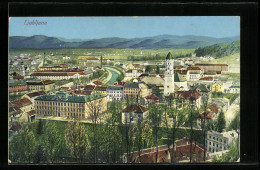 AK Ljubljana, Blick Von Oben Auf Die Stadt, Kirche Und Fluss  - Eslovenia