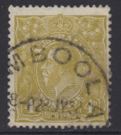 AUSTRALIA 1929 YELLOW - OLIVE KGV STAMP  VFU  SMW PERF.13.1/2 X 12.1/2 SG.102 - Usados