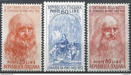 1952 Italia Leonardo Da Vinci MNH Sassone N. 686/88 - 1946-60: Mint/hinged