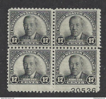 1925 Stati Uniti, N. 433 W. Wilson 17 C. Nero  MNH** RARA VARIETA' - Non Dentellati In Basso - Andere & Zonder Classificatie