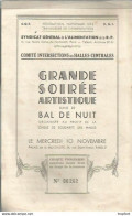 CC // Vintage // Old French Program // Rare Feuillet PROGRAMME Bal HALLES Numéroté Exhibition Boxe / Prestidigitateur - Programas