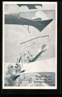 AK Deutsche Taube Im Kampf Mit Feindlichen Flugzeugen  - 1914-1918: 1ra Guerra